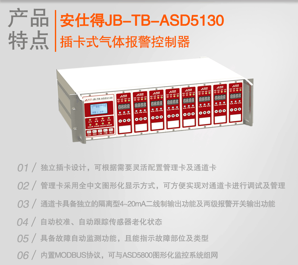 JB-TB-ASD5130插卡式氣體報警控制器