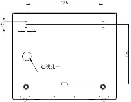 轉(zhuǎn)換開關(guān)采用壁掛式安裝，安裝孔位置和安裝孔距