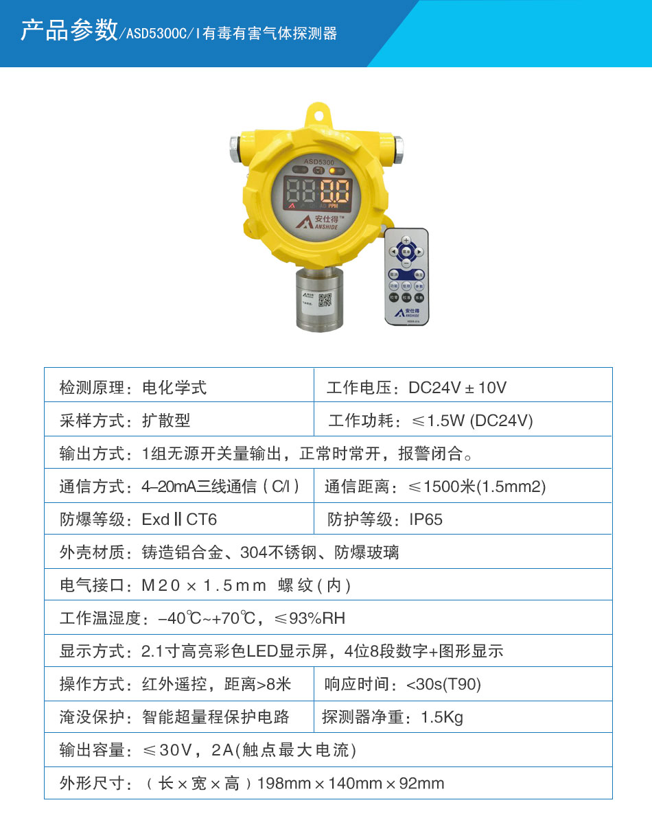 ASD5300C/I有毒有害氣體探測器參數(shù)