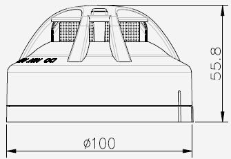 JTY-GM-TX3100點(diǎn)型光電感煙火災(zāi)探測(cè)器外形及尺寸示意圖