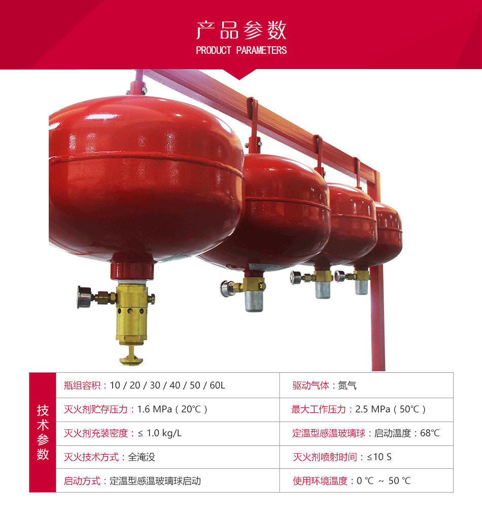 懸掛式七氟丙烷（感溫型）XQQW（10/20/30/40）/1.6-PL　