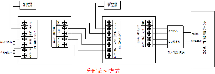 BK901D型分時(shí)滅火啟動(dòng)器接線示意圖