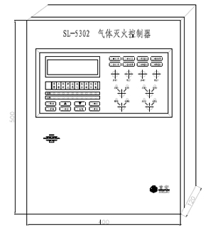 SL-5302氣體滅火控制器外形與結(jié)構(gòu)尺寸圖