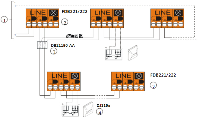 FDO221-CN煙感探測器接線圖