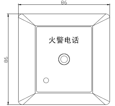 GST-LD-8312 型消防電話插孔外形尺寸及結(jié)構(gòu)示意圖