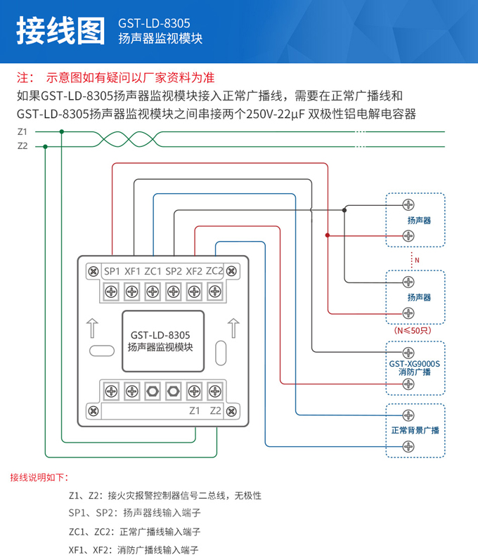 <a href=http://www.haiwan119.com target=_blank class=infotextkey>海灣</a>GST-LD-8305揚聲器監(jiān)視模塊